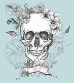 Skull and Flowers
