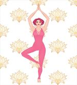 Woman Doing Yoga Lotus Petal