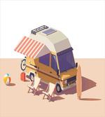 Camper Van Chairs and Surfboard