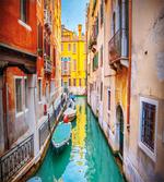 Vibrant Canal Gondolas