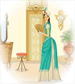 Vintage Woman Hand Fan