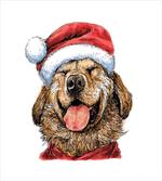 Funny Terrier Smiling Xmas artwork