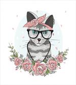 Hipster Cool Cat Portrait