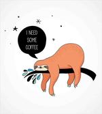 Shy Happy Cartoon Sloth