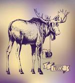 Hipster Deer with Camera