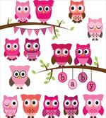 Owls Branches Cartoon artwork