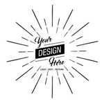 Custom Design Here Sunburst Graphic