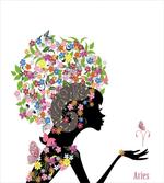 Girl with Flowers artwork
