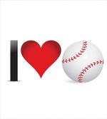 I Love Baseball Heart