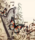 Harp Ornament Butterfly