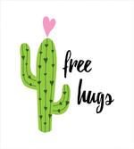 Cactus with Free Hug Words