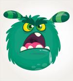 Fluffy Angry Monster Cartoon