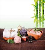 Bamboos Flowers Stones