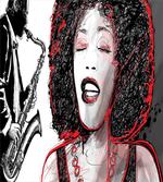 Afro American Girl Sings