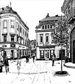Retro Street Sketch Art