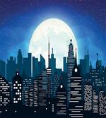 Modern Capital Moon Night
