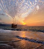 Pirate Ship in Waves