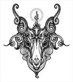 Satanic Goat Head Sketch