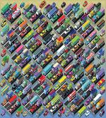 Detailed Vibrant Car Park