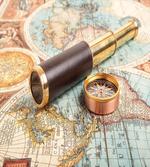 Telescope on Antique Map