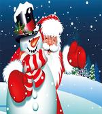 Santa Snowman Hug