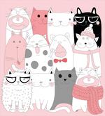 Funny Kittens Humor Doodle