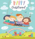 Happy Kids on a Swing