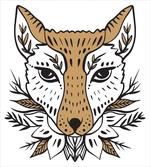 Botanical Ornament Animal Head