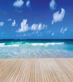 Waves on Wooden Pier Shore