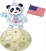 Astronaut on Moon Cartoon