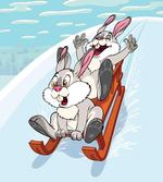 Winter Wooden Sled Cartoon artwork