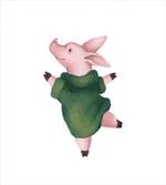 Dancing Pig in Sweater