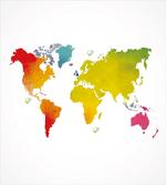 Continents World Watercolor