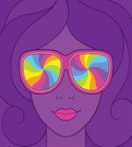 Girl with Rainbow Sunglasses