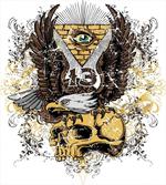 American Eagle on Skull