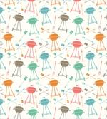 Retro Barbecue Grill Elements artwork