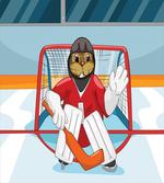 Cartoon Beaver Goalie