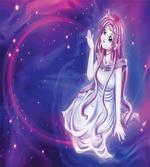 Purple Anime Fairy Sitting