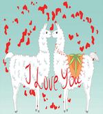 Lover Llamas and Hearts