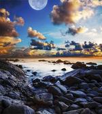 Full Moon Dark Clouds