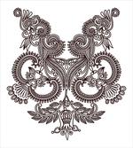Symmetrical Doodle Style Motif