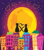 Cats on the Roof Heart