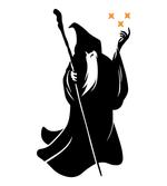 Grey Druid Holding Stars