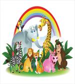 Animals Under Rainbow