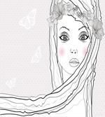 Girl with Floral Hair