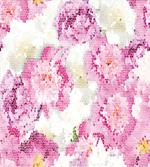Mosaic Peony Flowers Art