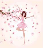 Ballerina Girl Sakura Tree