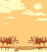 Retro Seaside Palm Trees