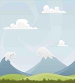 Cartoon Mountains Idyllic