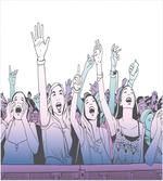 Girl in Front Row Cheering